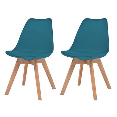 vidaXL Eetkamerstoelen 2 st kunststof turquoise product