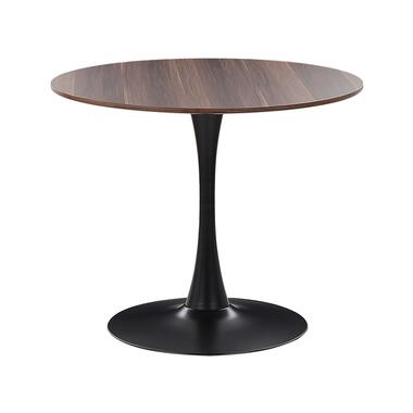 BOCA - Ronde eettafel - Donkere houtkleur - 90 cm - MDF product