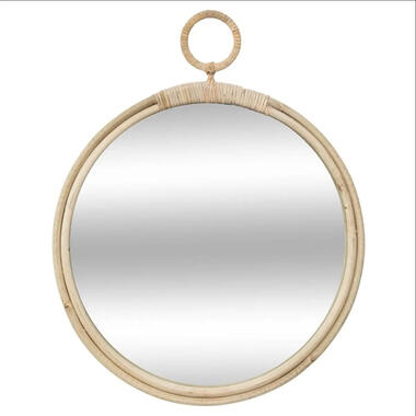 Atmosphera Wandspiegel - rond - rotan - beige - 38 cm product