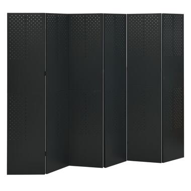 vidaXL Kamerscherm met 6 panelen 240x180 cm staal zwart product