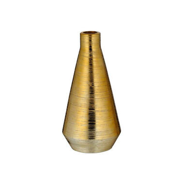 Cepewa Vaas - keramiek - goudkleurig - metaal look - 14 x 28 cm product