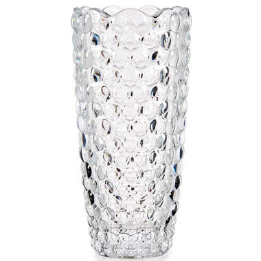 Giftdecor Vaas - bubbels relief - glas - 19 cm product
