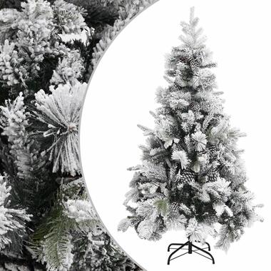 vidaXL Kerstboom met dennenappels en sneeuw 195 cm PVC en PE product