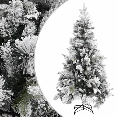 vidaXL Kerstboom met dennenappels en sneeuw 225 cm PVC en PE product