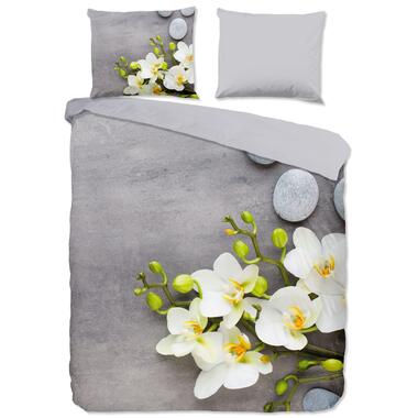 Pure Dekbedovertrek "bloemen" - Grijs - (200x200/220 cm) - Microfiber product