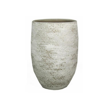 Floran Vaas - keramiek - grijs met wit - 26 x 40 cm product