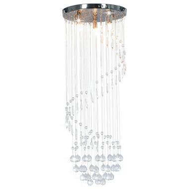 vidaXL Plafondlamp met kristallen kralen spiraal G9 zilverkleurig product