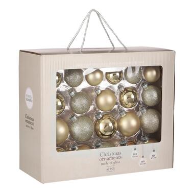 House of Seasons Kerstballen Set - 42 Stuks - Ø7 cm - Glas - Champagne product
