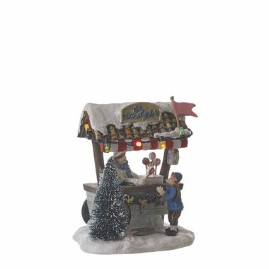 LuVille Kerstdorp Miniatuur Snoepkraampje - L9,5 x B8 x H10 cm product