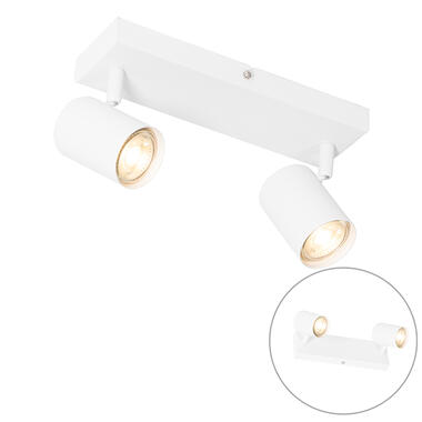 QAZQA Moderne plafondlamp wit 2-lichts verstelbaar rechthoekig - Jeana product