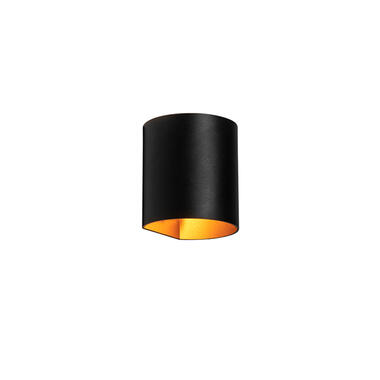 QAZQA Moderne wandlamp zwart met messing - Sabbio product