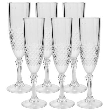 Champagneglazen - 6 stuks - glas - 200 ml product