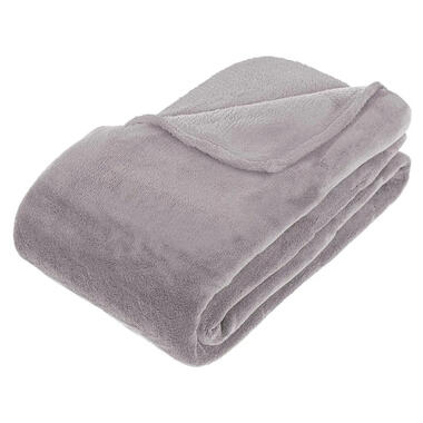 Grote Fleece deken/fleeceplaid grijs 180 x 230 cm polyester product