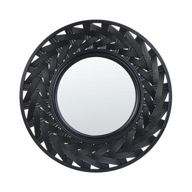 Beliani Decoratieve Spiegel TIERGA - Zwart synthetisch materiaal, glas product