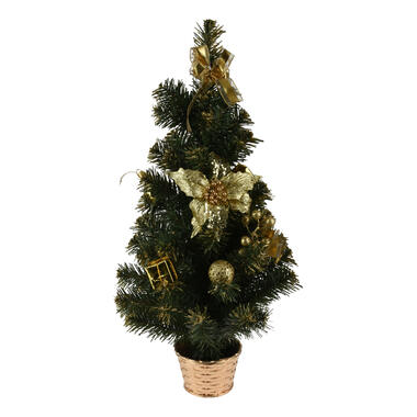 Bellatio decorations Kerstboom - kunst - met versiering - 60 cm product