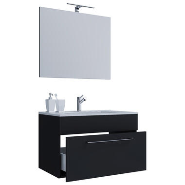 Hioshop badkamer spiegel Nywo mdf - 80 cm - zwart product