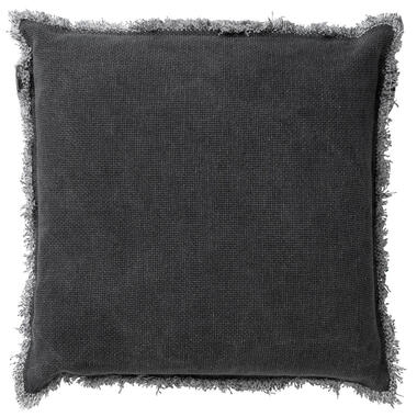 BURTO - Sierkussen van gewassen katoen Charcoal Gray 60x60 cm - grijs product
