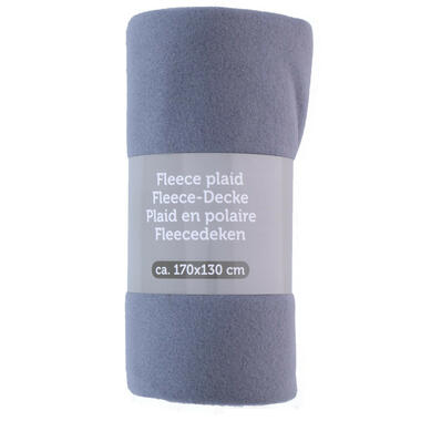 Excellent Houseware Deken-plaid - fleece-polyester blauw - 170x130 cm product