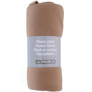 Excellent Houseware Deken-plaid - fleece-polyester taupe - 170x130 cm product