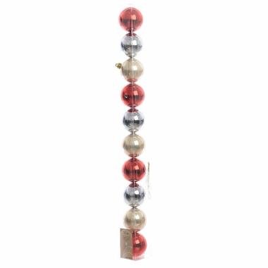 Decoris Kerstballen - 10 stuks - mix blauw/rood - 6 cm product