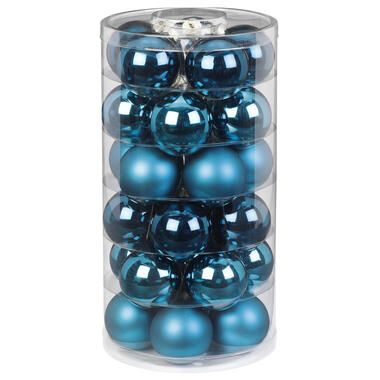 Inge Christmas Kerstballen - 30x st - glas - diep blauw - 6 cm product