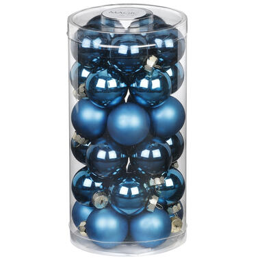 Inge Christmas Kerstballen - 30x st - diep blauw - D4 cm - glas product