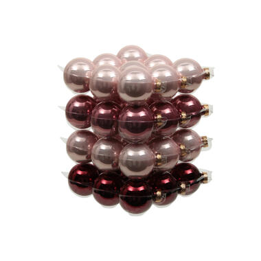 Othmara Kerstballen - 36 stuks - glas - mix roze - 4 cm product