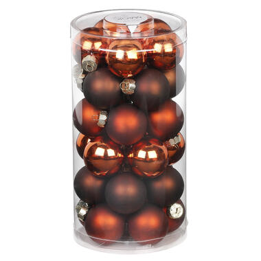 Inge Christmas Kerstballen - 30x st - bruin - D4 cm - glas product