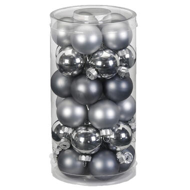 Inge Christmas Kerstballen - 30x st - grijs - D4 cm - glas product