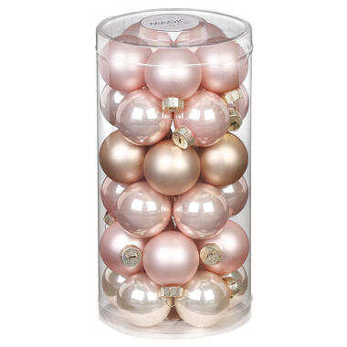 Inge Christmas Kerstballen - 30x st - parel roze - D4 cm - glas product