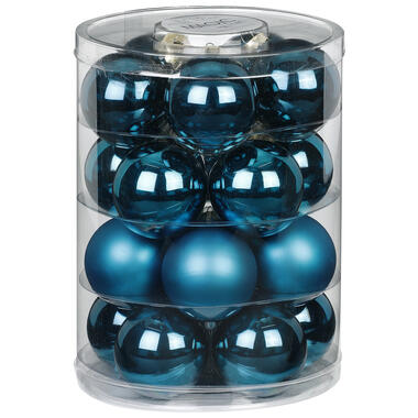 Inge Christmas Goods Kerstballen - 20st - glazen diep blauw - 6 cm product