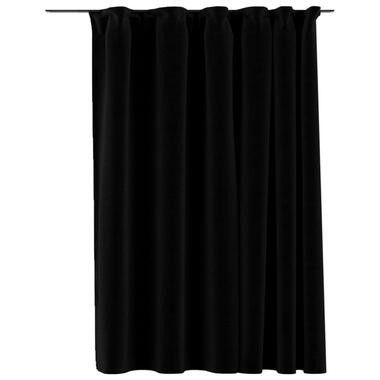 vidaXL Gordijn linnen-look verduisterend met haken 290x245 cm zwart product