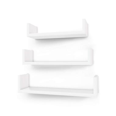 Set van 3 Boekenplanken - U-vormige Wandplank - Wit product