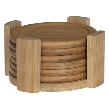Set van 6x Secret de Gourmet Onderzetters - bamboe - rond D10 cm product