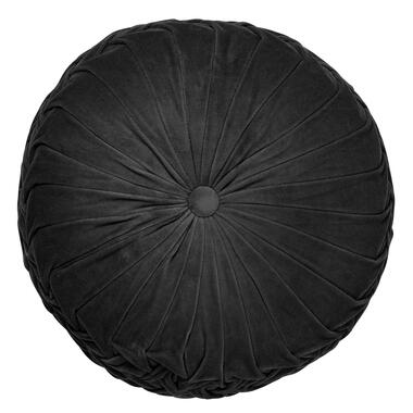 KAJA - Sierkussen rond velvet 40 cm - Raven - zwart product