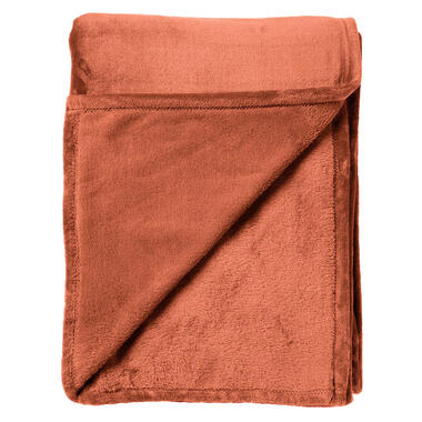 BILLY - Plaid flannel fleece 150x200 cm - Potters Clay - oranje - superzacht product