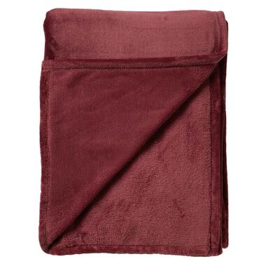 BILLY - Plaid flannel fleece 150x200 cm - Merlot - rood - superzacht product