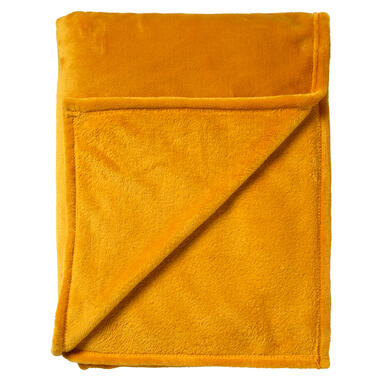 CHARLIE - Plaid flannel fleece XL - 200x220 cm - Golden Glow - geel product
