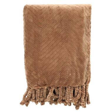 ZIGGY - Plaid van fleece 140x180 cm Tobacco Brown - bruin product