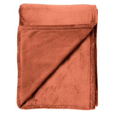 CHARLIE - Plaid flannel fleece XL - 200x220 cm - Potters Clay - oranje product