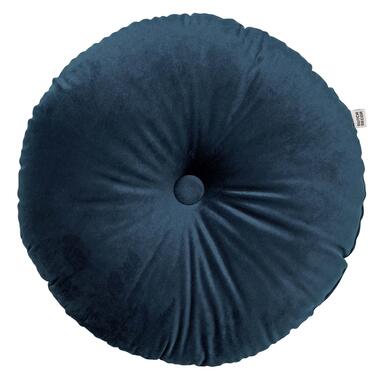 OLLY - Sierkussen rond velvet 40 cm - Insignia Blue - donkerblauw product