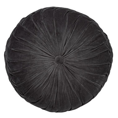 KAJA - Sierkussen rond velvet 40 cm - Charcoal Gray - antraciet product