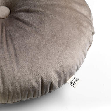 OLLY - Sierkussen rond velvet Ø40 cm - Pumice Stone - beige product