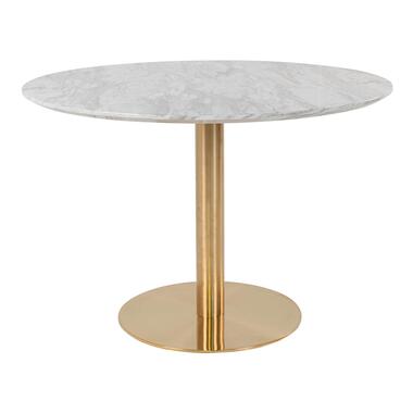 Eettafel MDF Wit Ø110cm - Gouden Onderstel - Bolzano product