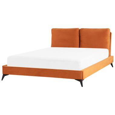 MELLE - Tweepersoonsbed - Oranje - 160 x 200 cm - Fluweel product