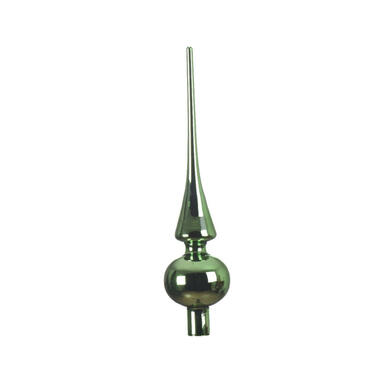 Decoris Piek - groen - glans - glas - kerstboom topper - 26 cm product