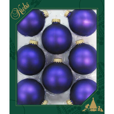 Krebs Kerstballen - 8 stuks - glazen - violet velvet paars - 7 cm product