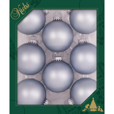 Krebs Kerstballen - 8st - glazen - starlight velvet blauw - 7 cm product