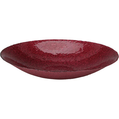 Decoratie schaal/fruitschaal - glas rond - rood - D40 x H7 cm product