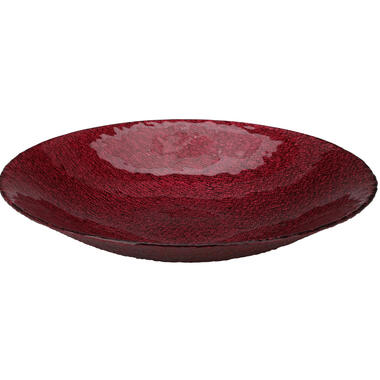 Decoratie schaal/fruitschaal - glas rond - rood - D30 x H6 cm product